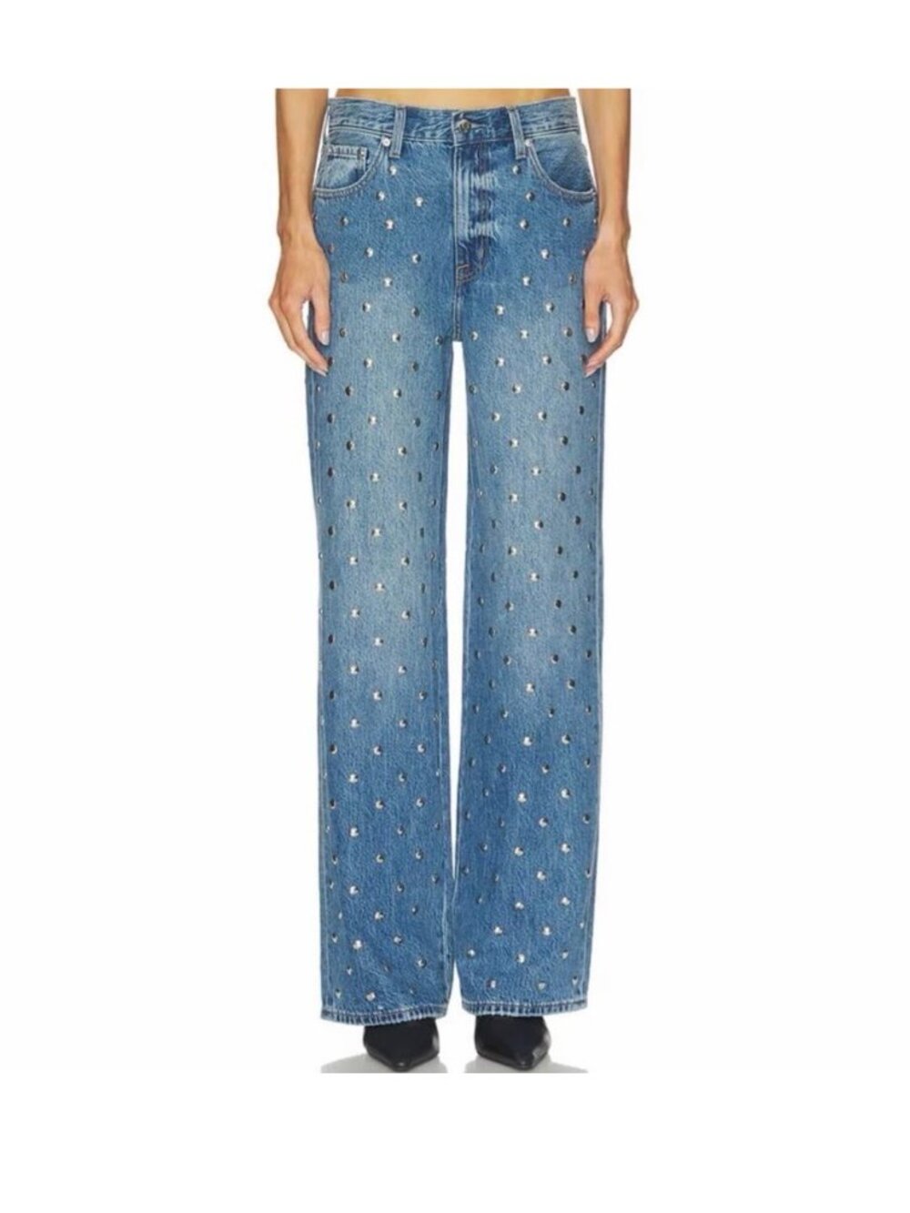 Pistola Hendrix High Rise Baggy Studded Jean Size 25